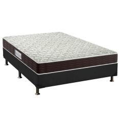Cama Box Casal: Colchão Espuma D33 Probel Advanced + Base Crc Suede Black(138X188)