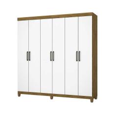 Guarda Roupa R22 6 Portas 2 Gavetas Carioca Móveis Cinamomo Branco