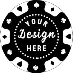 pensoda 100 fichas de pôquer de plástico personalizadas, impressas com seu texto e logotipo personalizados, para pôquer Texas Hold'em, clube de cartas ou jogos de pôquer noturnos, fichas de bebida ou