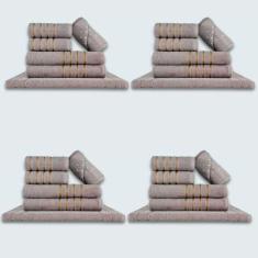 Jogo De Toalhas 24 Ps Coleo Montreal 100% Algodo Cinza - Toalhas Beka