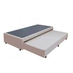 Cama Box Bicama Auxiliar Solteiro Suede Espuma 8cm 40x88x188 Bege - HO