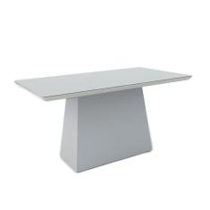 Mesa de Jantar Retangular com Tampo de Vidro Bárbara Off White 160 cm