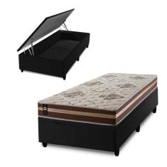 Conjunto Box Baú Chicago Marrom 96x203x64 Espuma D33 - King House