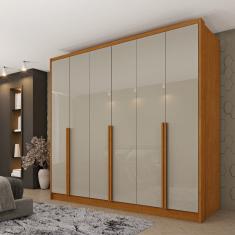 Guarda Roupa Casal 6 Portas 6 Gavetas 100% MDF Fortuna - Tcil Móveis - Cinamomo/Off White