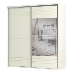 Guarda Roupa Casal Com Espelho 223cm 2 Portas 100% Mdf Tw602e Off White - Dalla Costa