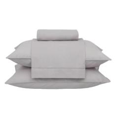 Jogo Cama Queen 4 Pcs 180 Fios Basic Percalle Bege 13 - Buddemeyer