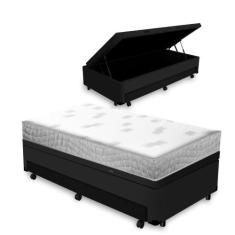 Cama Box Baú e Auxiliar Solteiro + Colchão de Espuma D23 - Ortobom - L