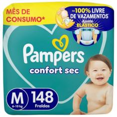 Fralda Pampers Confort Sec M - 148 fraldas
