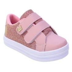 Tênis Nenê Baby Infantil Gliter Holográfico Com Coroa Menina-Feminino
