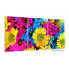 Quadro Decorativo Flores Coloridas Sala Em Tecido120x60 3 pe