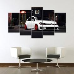 Quadros Decorativos 5 Peças Golf Gti Carro