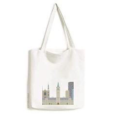 Bolsa de lona com ponto de referência e igreja da cidade do Canadá, bolsa de compras casual