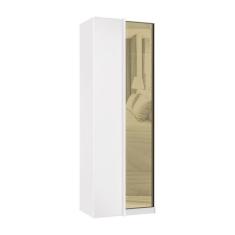 Guarda Roupa Modulado Canto Reto 1 Porta 80cm com Vidro Reflecta Bronze Prime Luciane Móveis