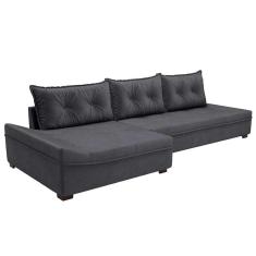 sofá de canto guarapari veludo grafite