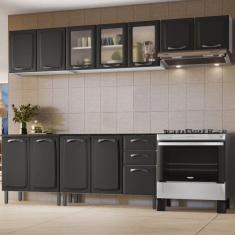 Cozinha Completa 5 Peças 12 Portas 2 Gavetas New Premium Itatiaia Branco/Grafite