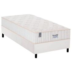 Cama Box Solteiro: Colchão Molas MasterPocket Ensacadas Plumatex   Miami + Base CRC Courano White(88x188)