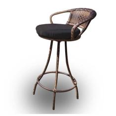 Banqueta Giratória em Fibra Sintética - Tecido Duna Preto - Abinoski M