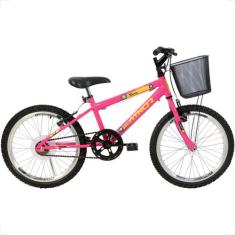 Bicicleta Infantil Aro 20 Athor Charme Feminina Com Cesta, Rosa, Amare