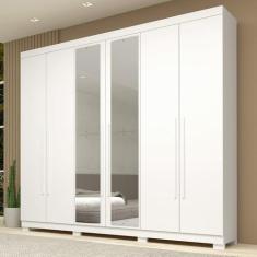 Guarda Roupa Casal 243,90cm 6 Portas com Espelho 100% Mdf Buganvílea E