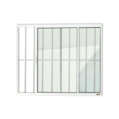 Janela Confort 2 Folhas com Grade Vidro Liso 100cm X 80cm Brimak