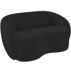 Sofá 3 Lugares 160cm Sala de Estar Living Oscar K01 Veludo Preto - Lya