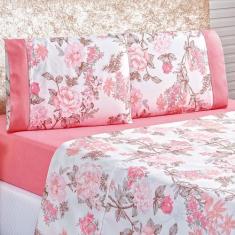Jogo de lençol solteiro 3pç estampado matelado 200 fios - SAFIRA ENXOV