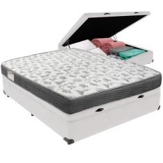 Cama Box Baú e Colchão ISO100 Espuma D33 Viúvo Ortobom,  Branco