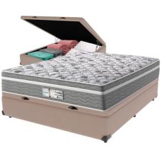 Cama Box Baú e Colchão Evolution Molas Ensacadas Casal Probel,  Bege