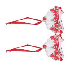2 Peças de Pingente de árvore de Natal Esculpido Pintado à Mão Deco Enfeite de Suspensão de Natal para Casa 22 W252 é Pintado à Mão Com Cores Vibrantes e um Revestimento Protetor