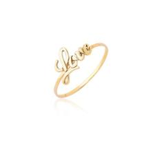 Anel Feminino Love Palavra Amor Namorados Ouro 18k As515 - MAEHLER JOI