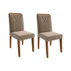 Cadeira Sala De Jantar Nicole Kit 2 Un Savana/suede Joli - Cimol