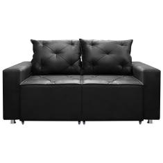 Sofá 2 Lugares Retrátil E Reclinável Bariloche 1.60cm C/ Molas - Veludo Preto