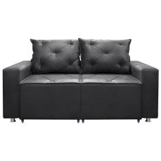 Sofá 2 Lugares Retrátil E Reclinável Bariloche 1.60cm C/ Molas - Suede Chumbo