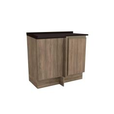 Balcão De Cozinha Modulado Maxxi G748 Canto Reto 1 Porta C/tampo 80cm Nogal/preto - Kappesberg