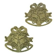 Kit Enfeite De Natal 10 Cm Wincy Com 2 Sinos Em Glitter Decoração Árvo