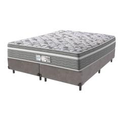 Cama Box Cinza E Colchão Queen Evolution Probel