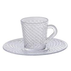 Xicara Com Pires P/ Café e Chá 120ML Cristal Luxxor 1144 Paramount