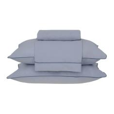 Jogo De Cama King 180 Fios Algodão Percalle Buddemeyer Azul