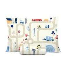 Jogo De Cama Casal Infantil Auto Pista 03 Peças Fio Egípcio