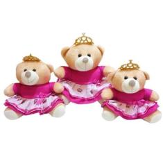 Ursa Pelúcia Princesa Pink 3 un - Shoppingnet
