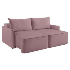 Sofá 2 Lugares Retrátil Moon Linho Rosa 160 cm - Modern
