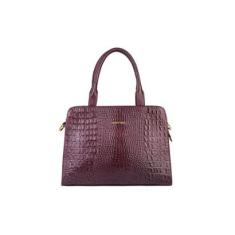Bolsa de couro croco estruturada Emili-Feminino