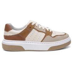 Tenis Sola Alta Centuria Masculino Couro Bege-Masculino