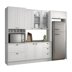 Cozinha Completa Americana 4 Peças Com Lateral Branco - Móveis Henn Branco