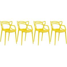 Kit - 4 X Cadeiras Masters Allegra - Amarelo