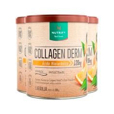 Kit 3 Collagen Derm Ácido Hialurônico Laranja Nutrify 330g