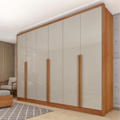 Guarda Roupa Casal 6 Portas 6 Gavetas Realeza Tcil - Cinamomo/Off White