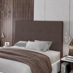 Cabeceira Cama Box Casal Queen Size Luana 160cm Linho Marrom - Abmaza