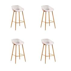 Kit 4 Banquetas Clarice Nude Polipropileno - Rivatti