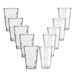 Kit 5 Copos Twister 700Ml E 5 Copos Big Drink 550Ml Acrílico - Krystal